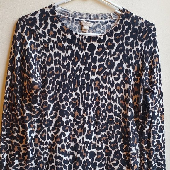 J. Crew Animal Print Crew Neck Sweater Size Small - Picture 7 of 16